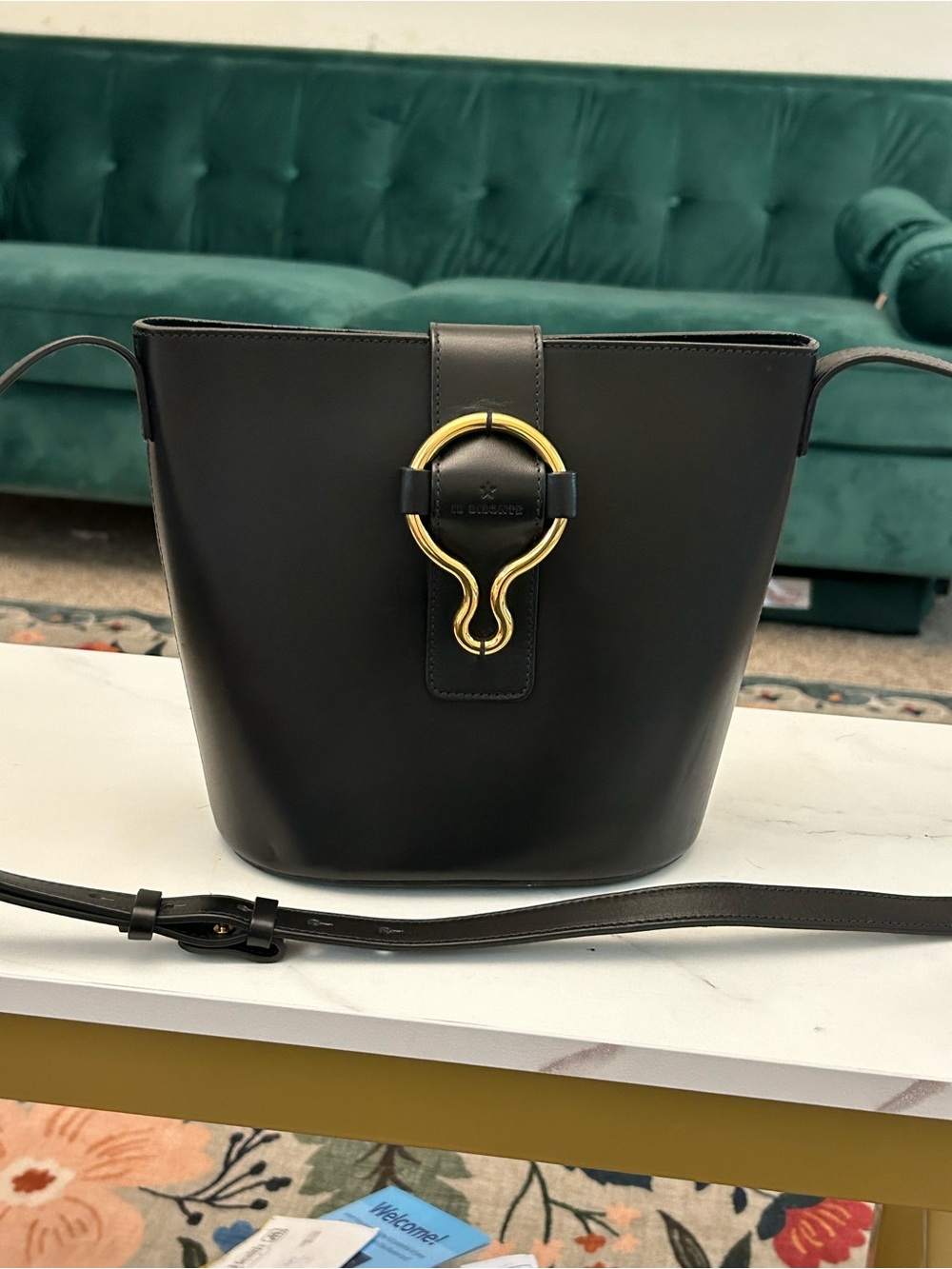 Il Bisonte Italian Leather Consuelo Women's bucket crossbody bag🖤EUC! - Picture 4 of 17